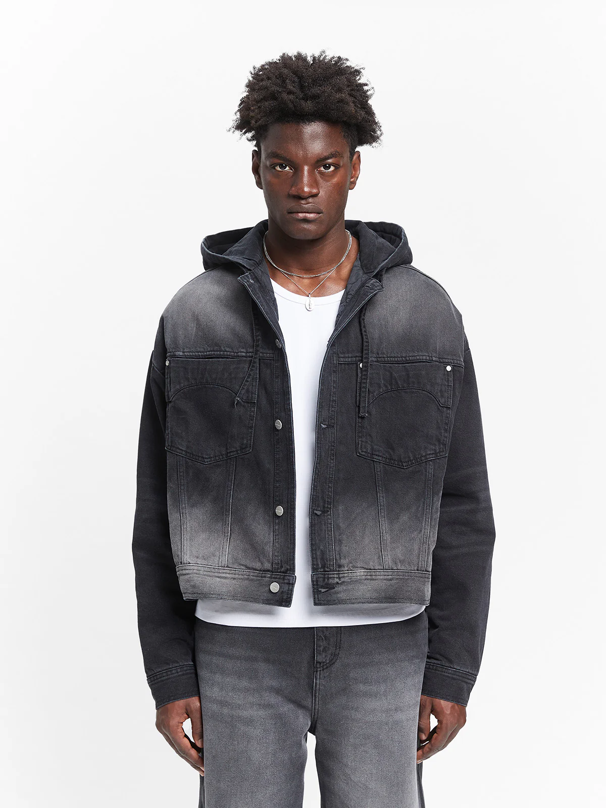 ESSENTIAL DENIM JACKET - WASHED BLACK - Image 2