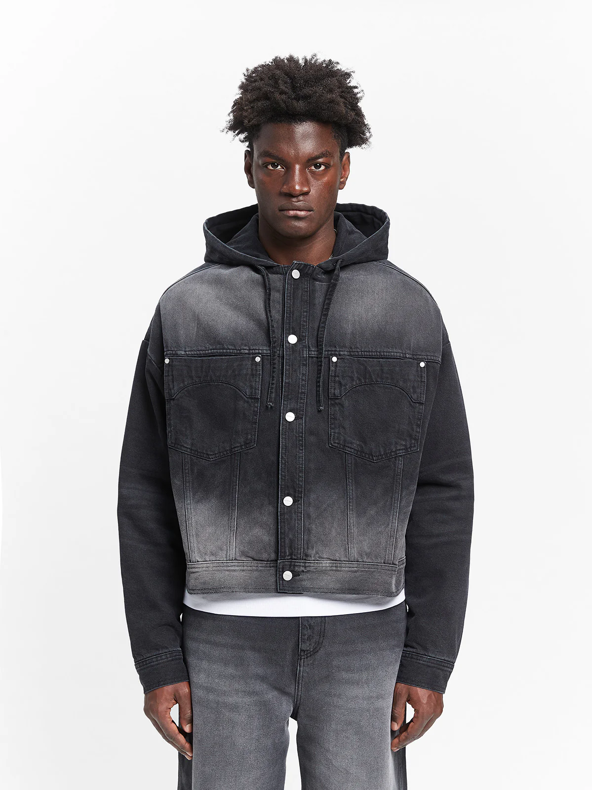 ESSENTIAL DENIM JACKET - WASHED BLACK - Image 3