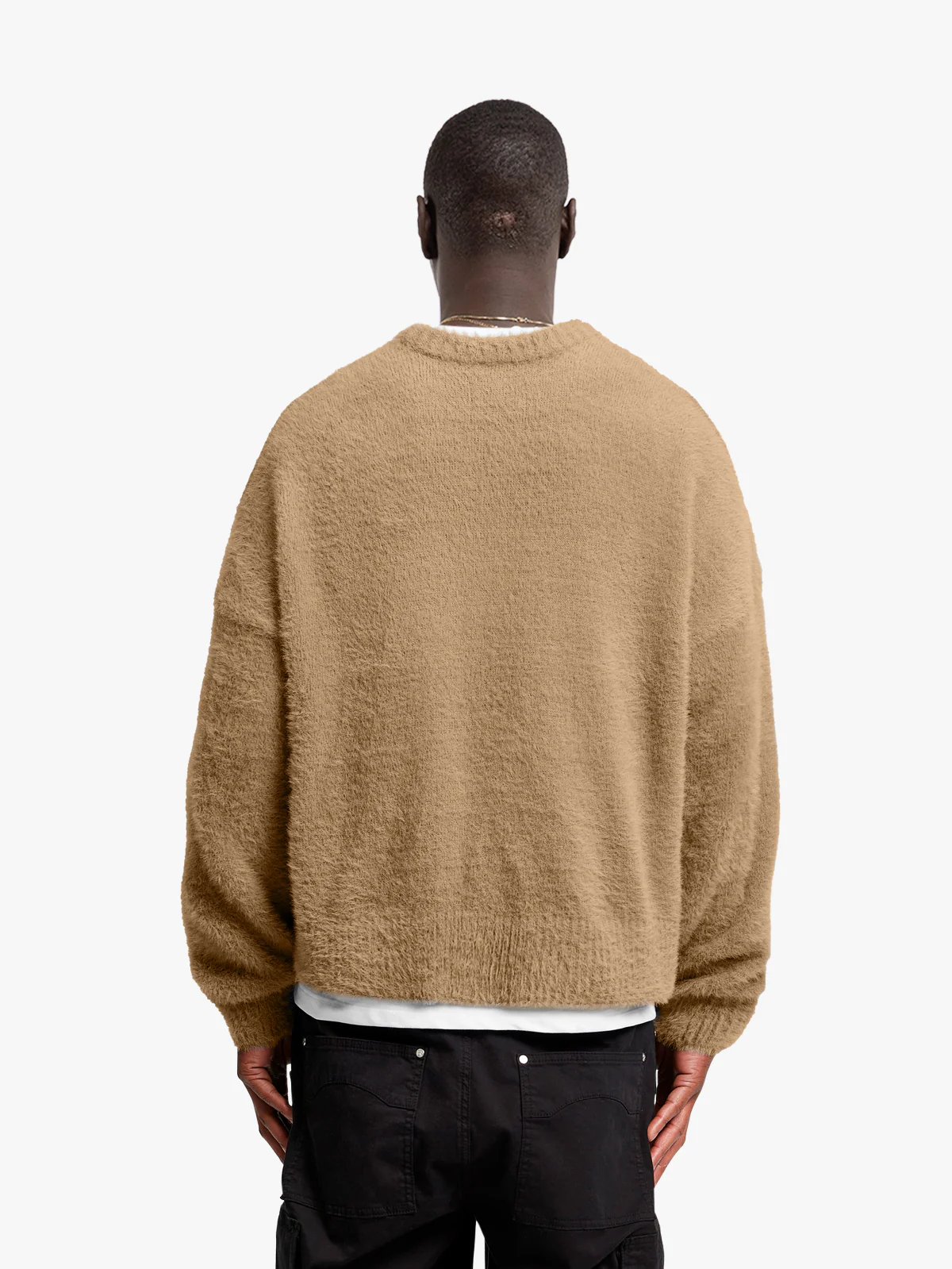 ESSENTIAL FURRY KNIT SWEATER - BEIGE - Image 5