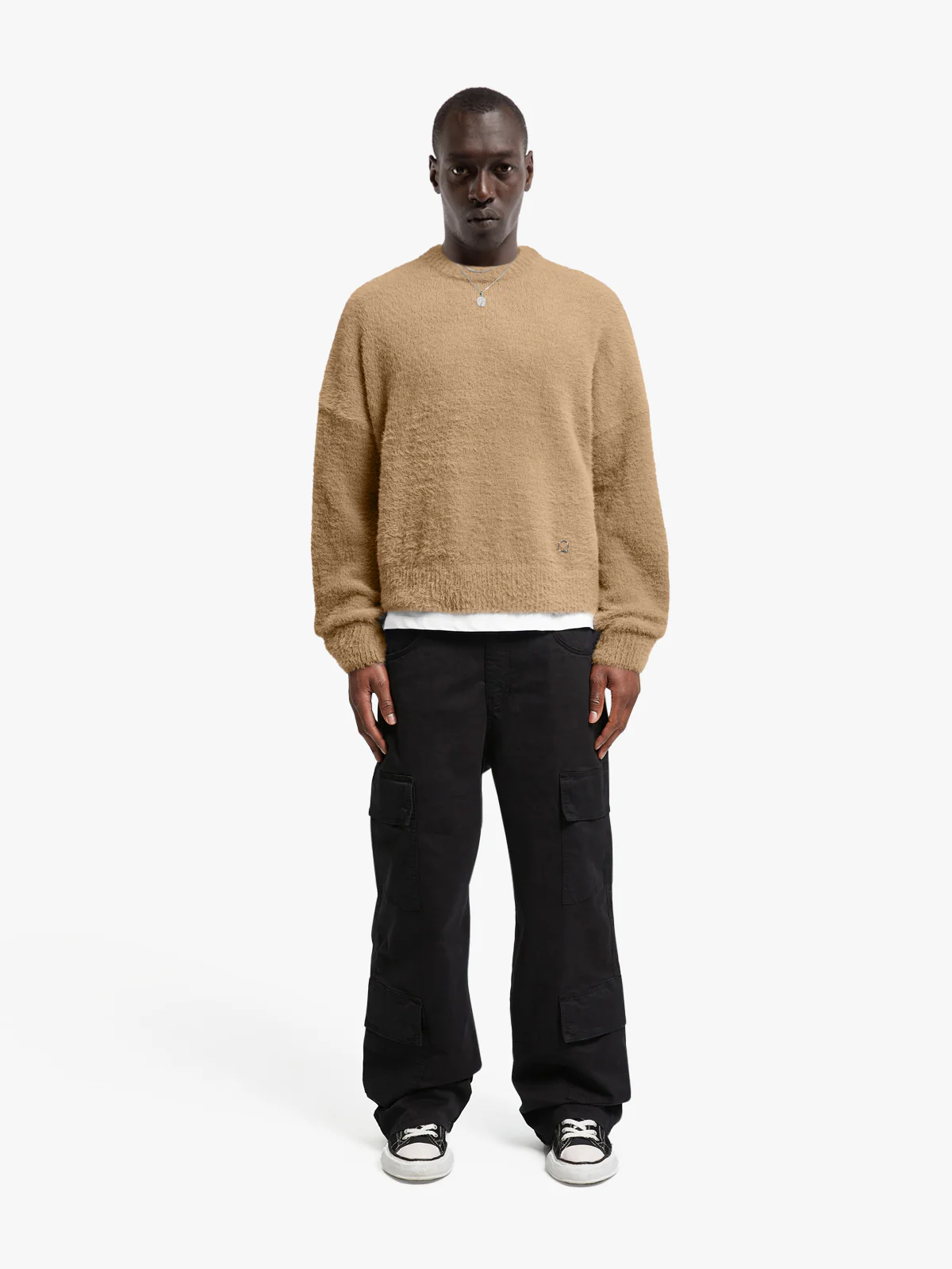 ESSENTIAL FURRY KNIT SWEATER - BEIGE - Image 6