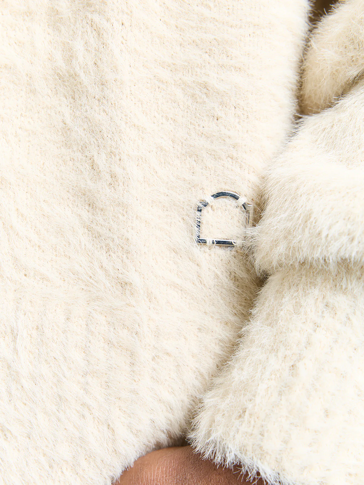 ESSENTIAL FURRY KNIT SWEATER - CREAM - Image 7