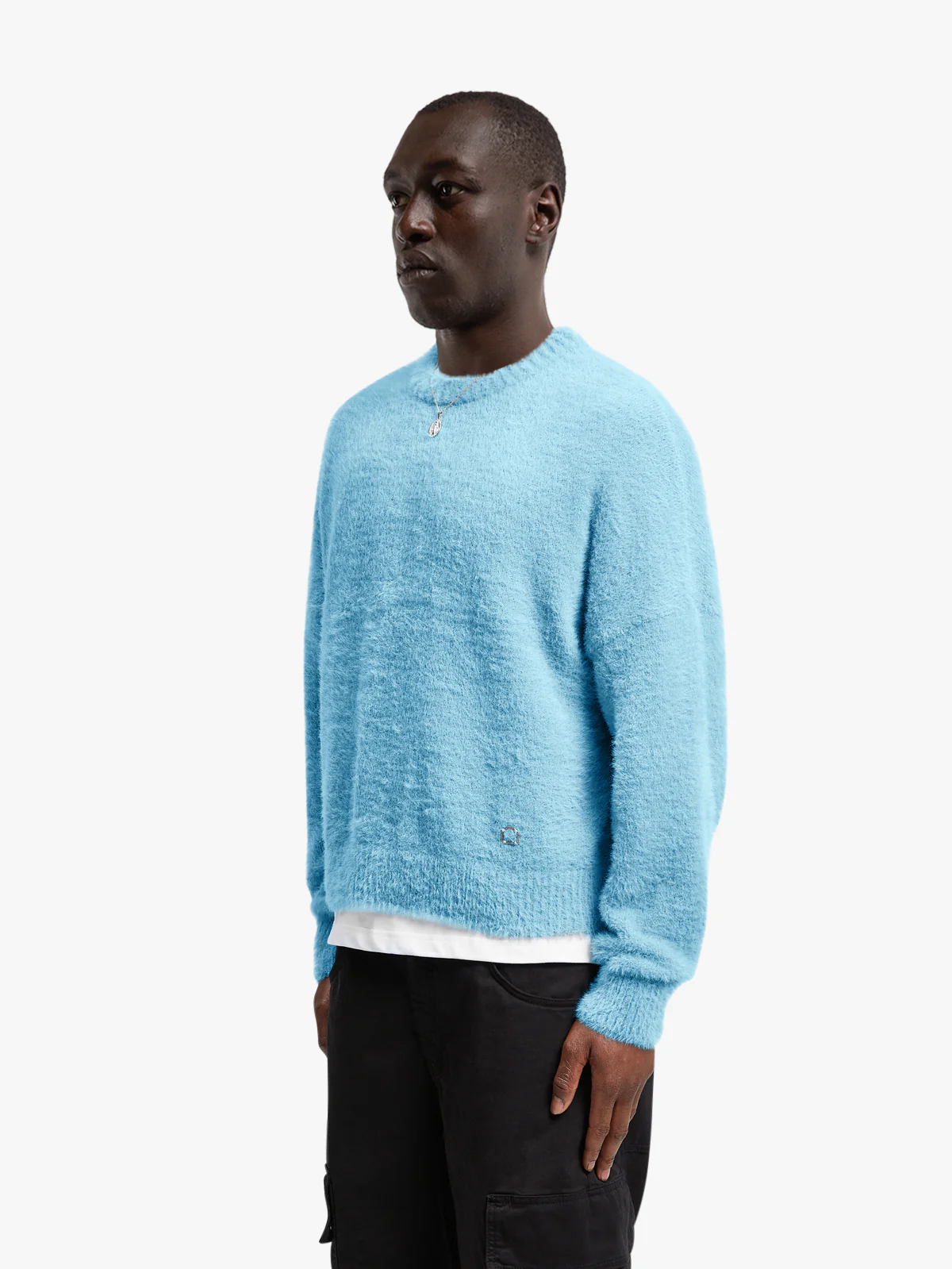 ESSENTIAL FURRY KNIT SWEATER - LIGHT BLUE - Image 3