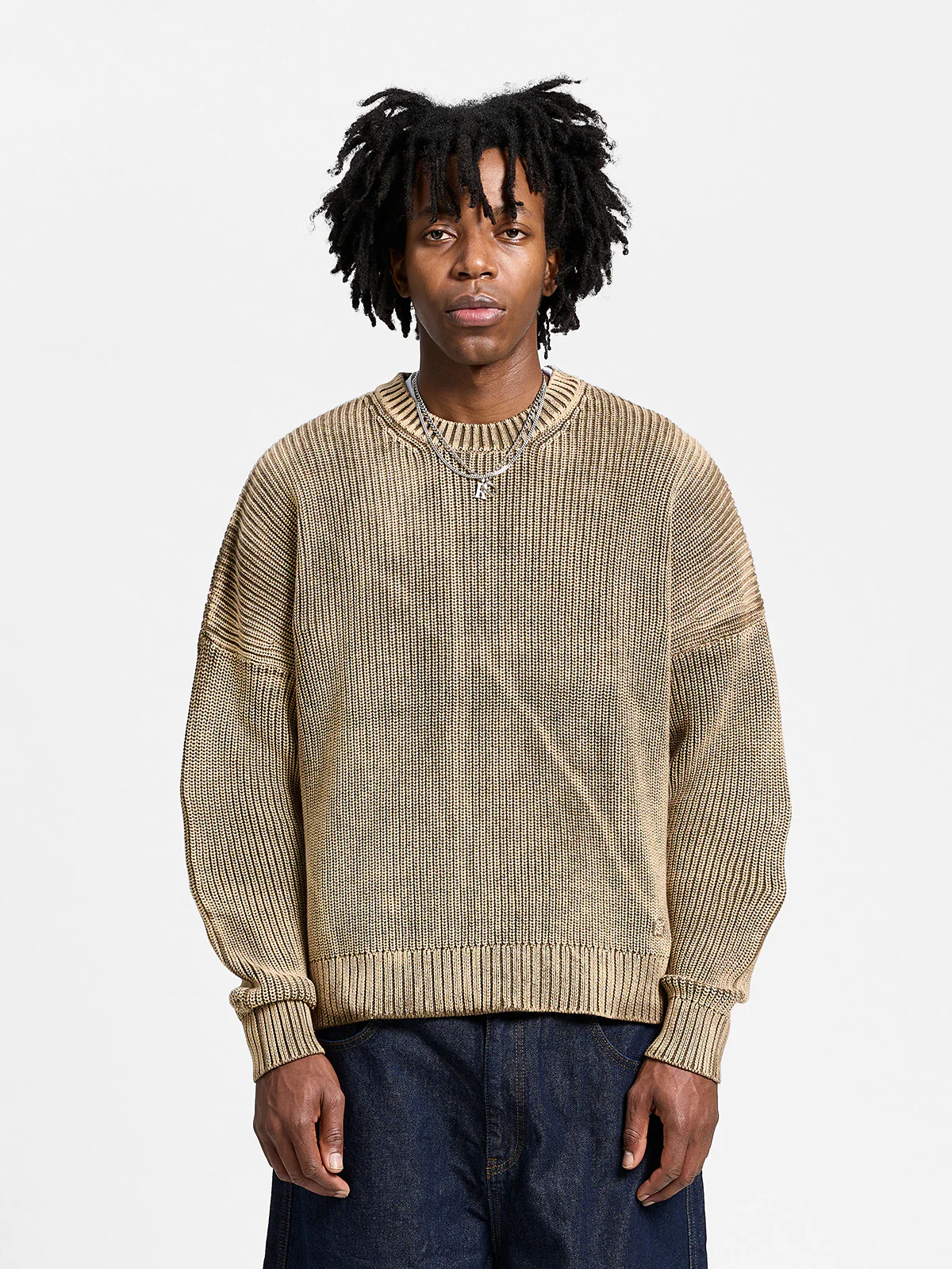 ESSENTIAL KNIT SWEATER - ACID BROWN - Image 2