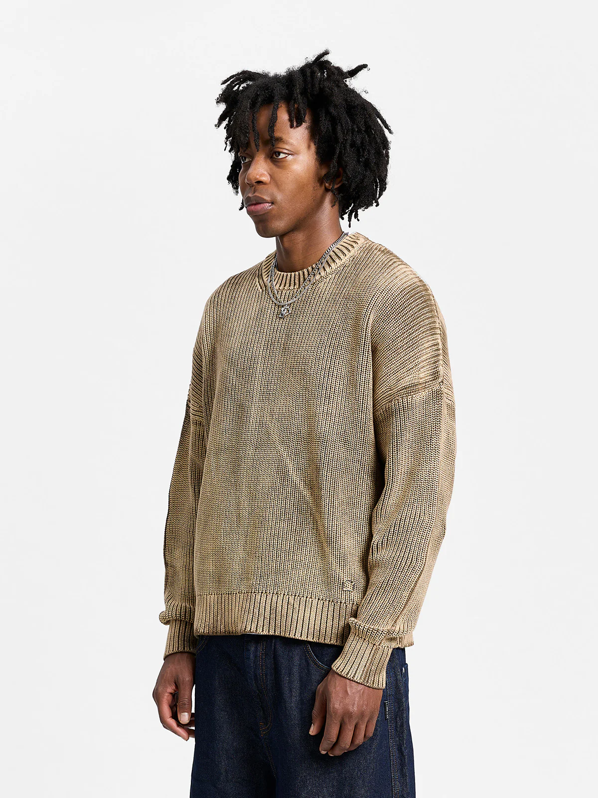 ESSENTIAL KNIT SWEATER - ACID BROWN - Image 3