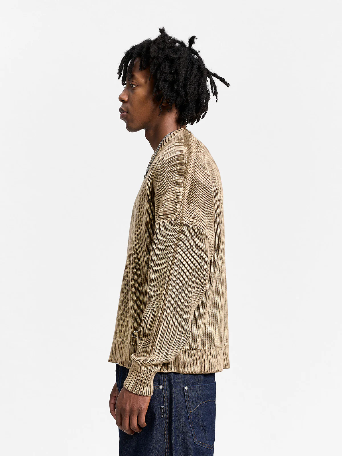 ESSENTIAL KNIT SWEATER - ACID BROWN - Image 4