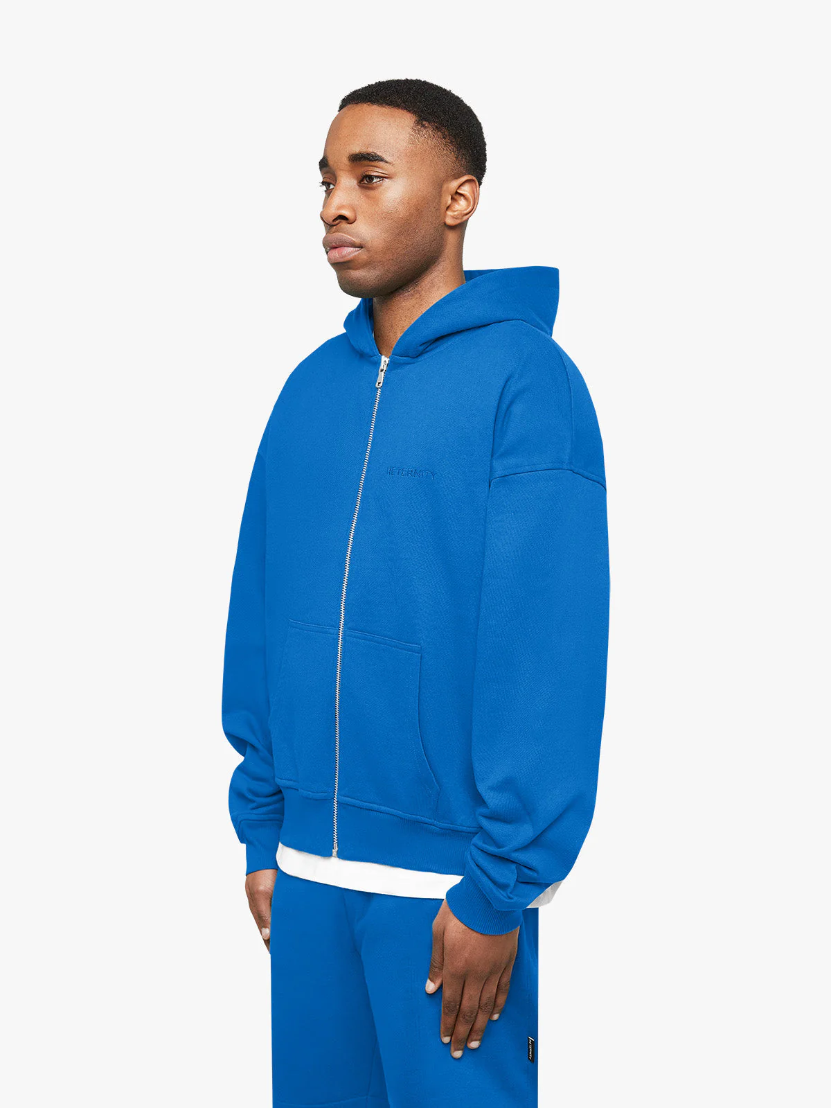 ESSENTIAL ZIP HOODIE - BLUE - Image 3