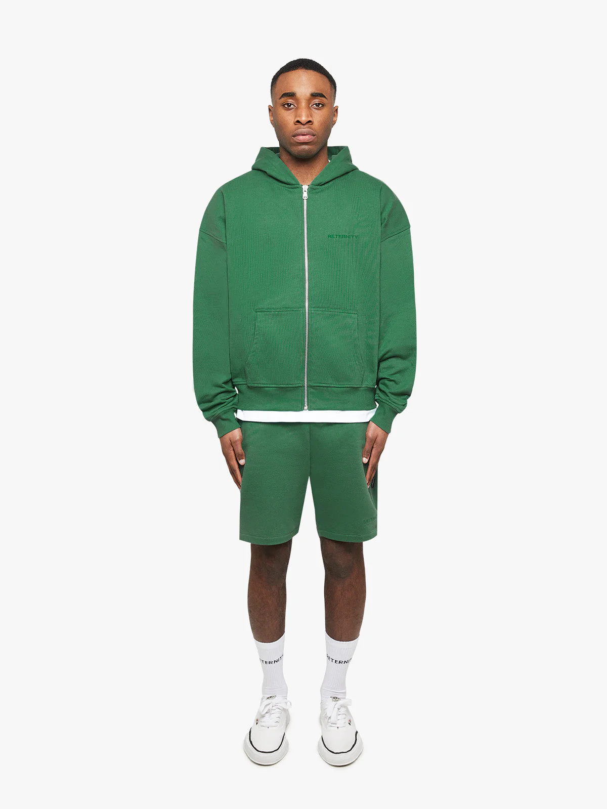 ESSENTIAL ZIP HOODIE - GREEN - Image 6