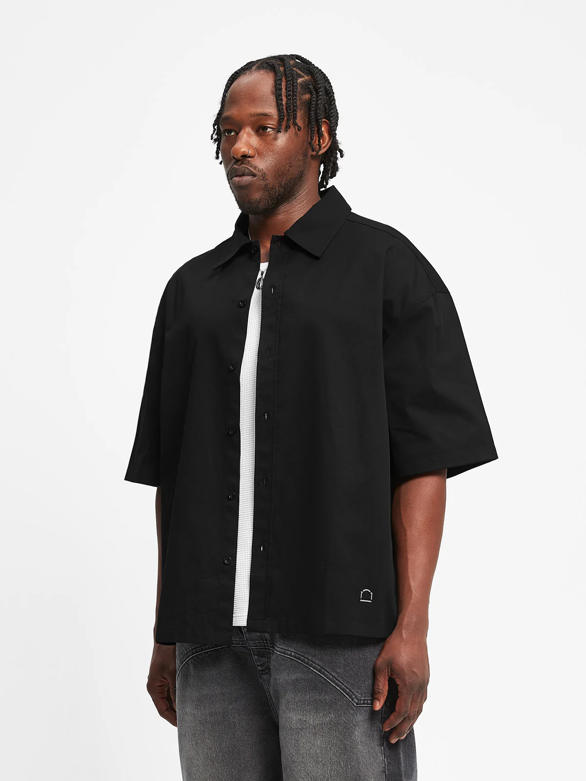 ÉVÉNIE BUTTON SHIRT - BLACK - Image 3