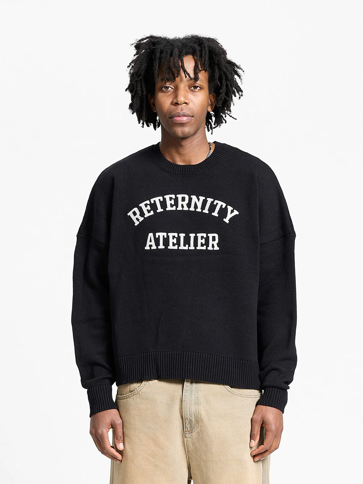 ÉVÉNIE LOGO KNIT SWEATER - BLACK - Image 2
