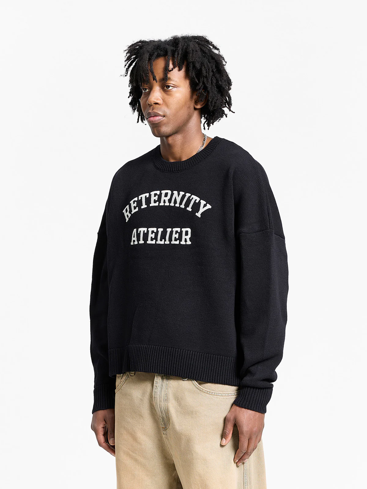 ÉVÉNIE LOGO KNIT SWEATER - BLACK - Image 3