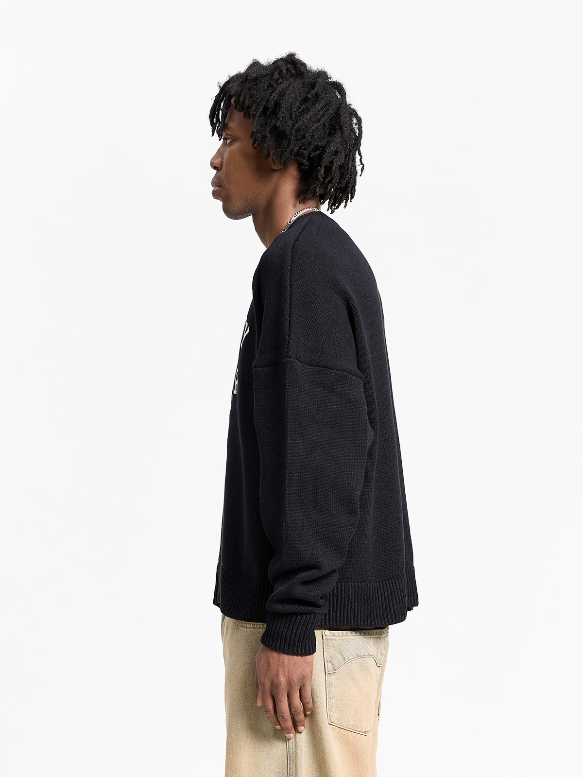 ÉVÉNIE LOGO KNIT SWEATER - BLACK - Image 4