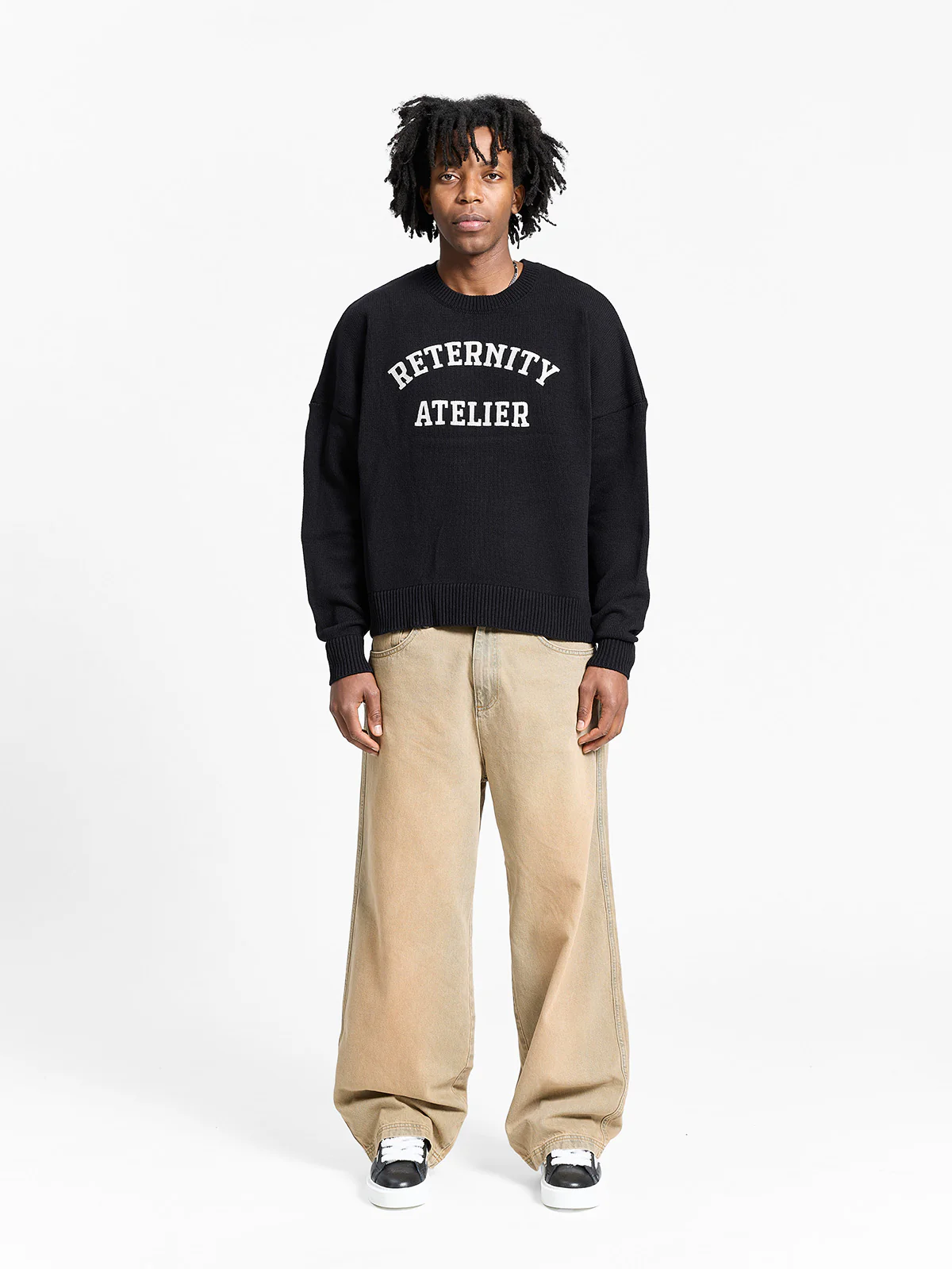 ÉVÉNIE LOGO KNIT SWEATER - BLACK - Image 6