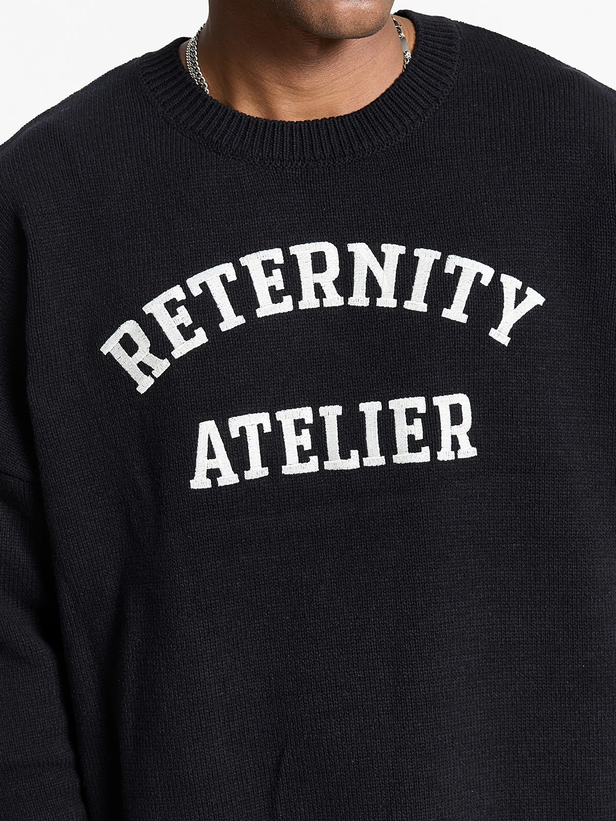 ÉVÉNIE LOGO KNIT SWEATER - BLACK - Image 7