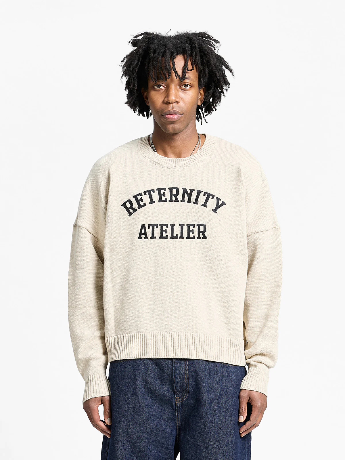 ÉVÉNIE LOGO KNIT SWEATER - CREAM - Image 2