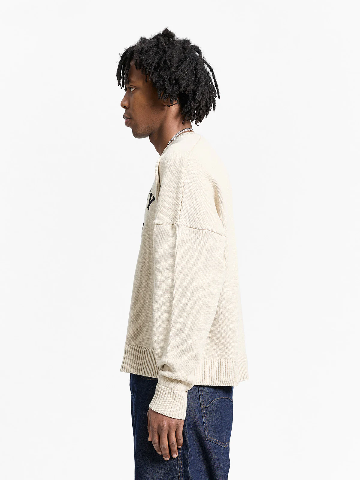 ÉVÉNIE LOGO KNIT SWEATER - CREAM - Image 4