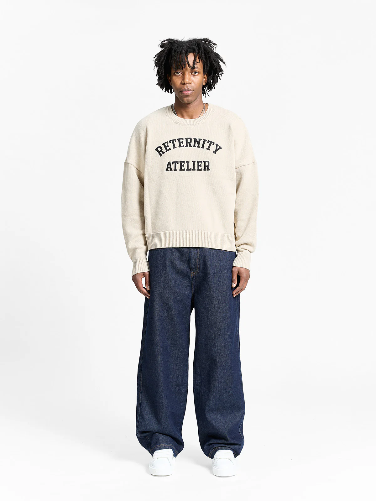 ÉVÉNIE LOGO KNIT SWEATER - CREAM - Image 6