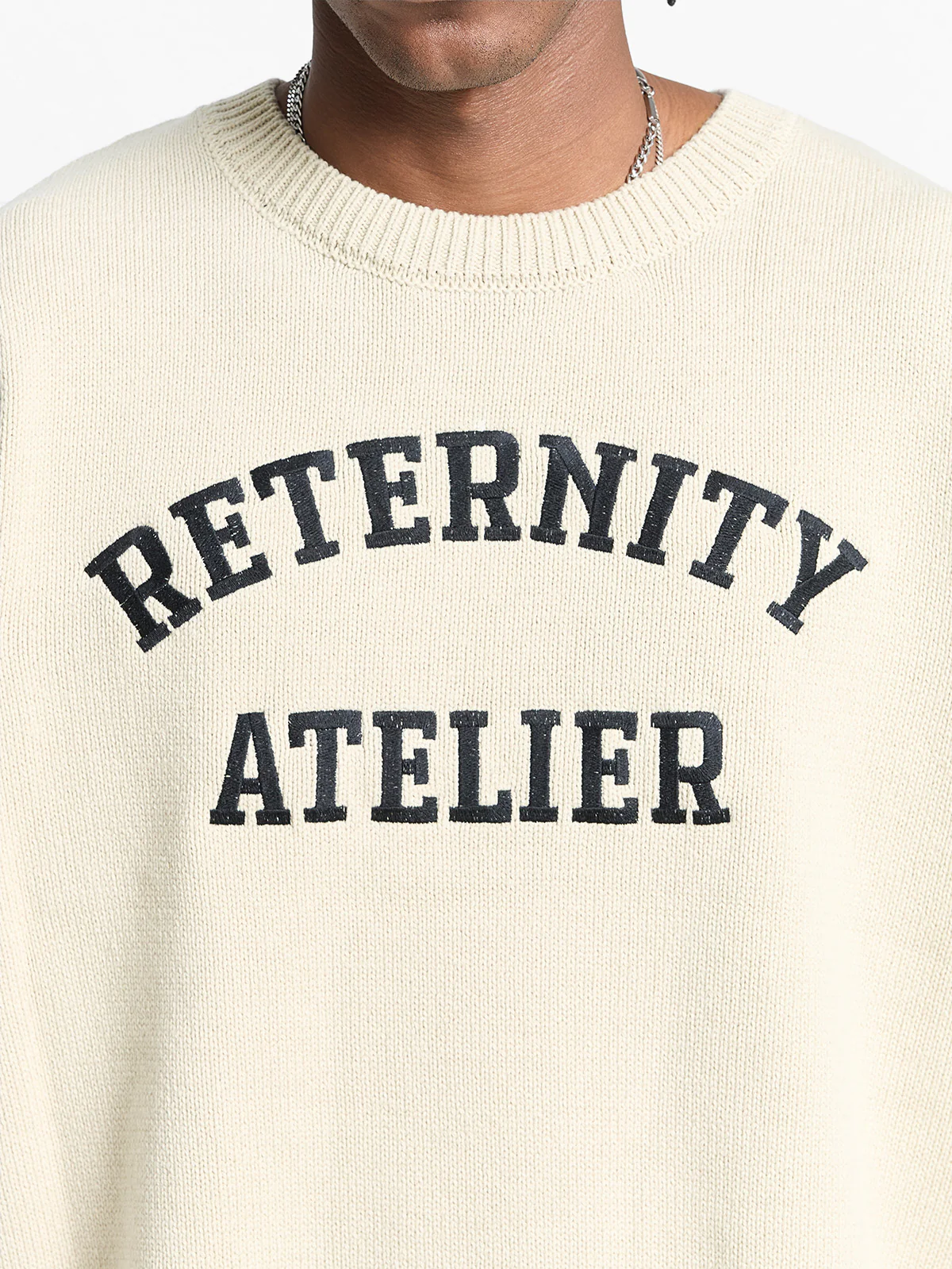 ÉVÉNIE LOGO KNIT SWEATER - CREAM - Image 7