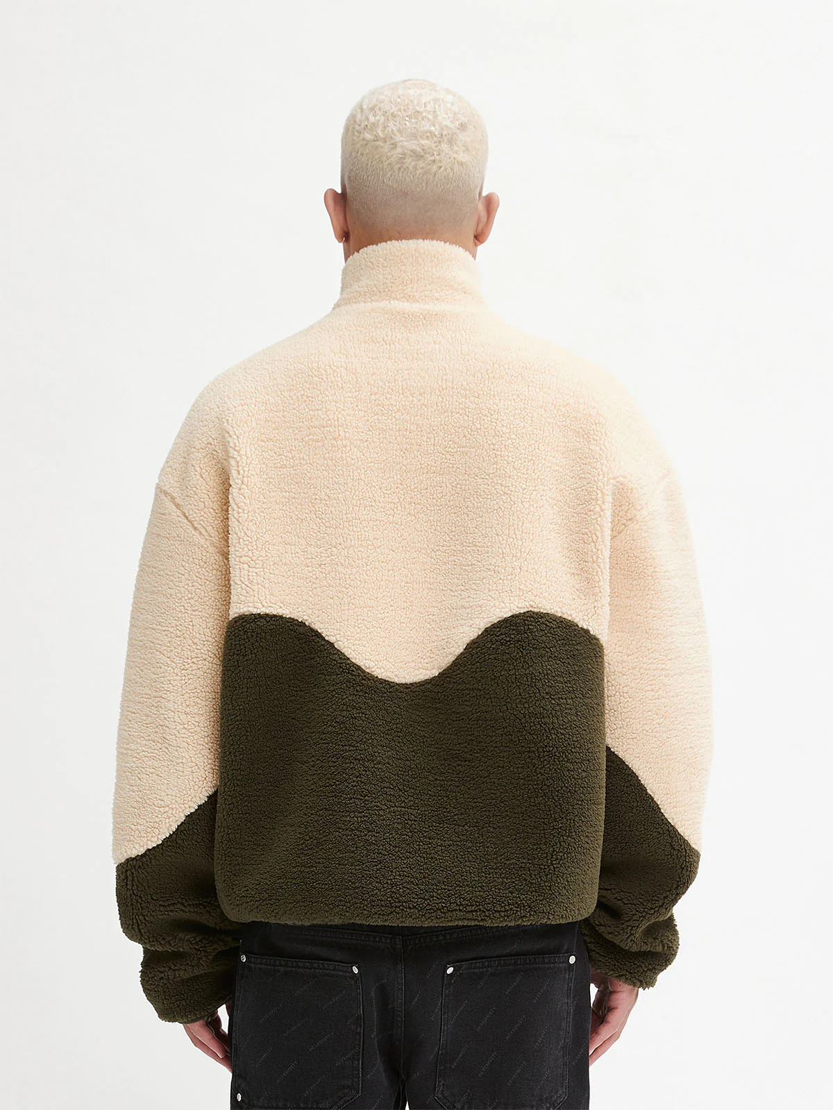 FLEECE JACKET - CREAM/OLIV - Image 5