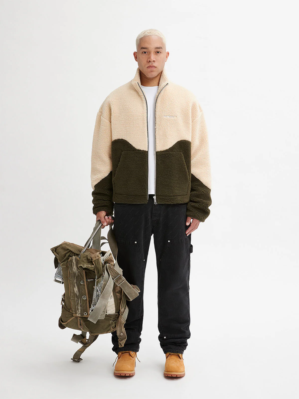 FLEECE JACKET - CREAM/OLIV - Image 9