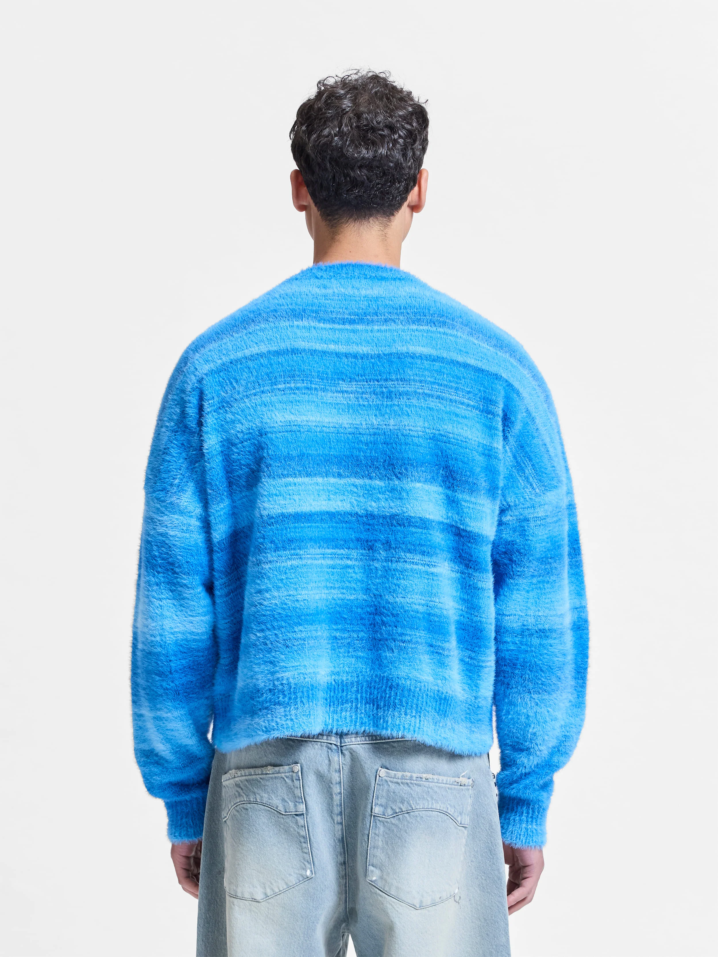 FURRY KNIT SWEATER - FADED BLUE - Image 5