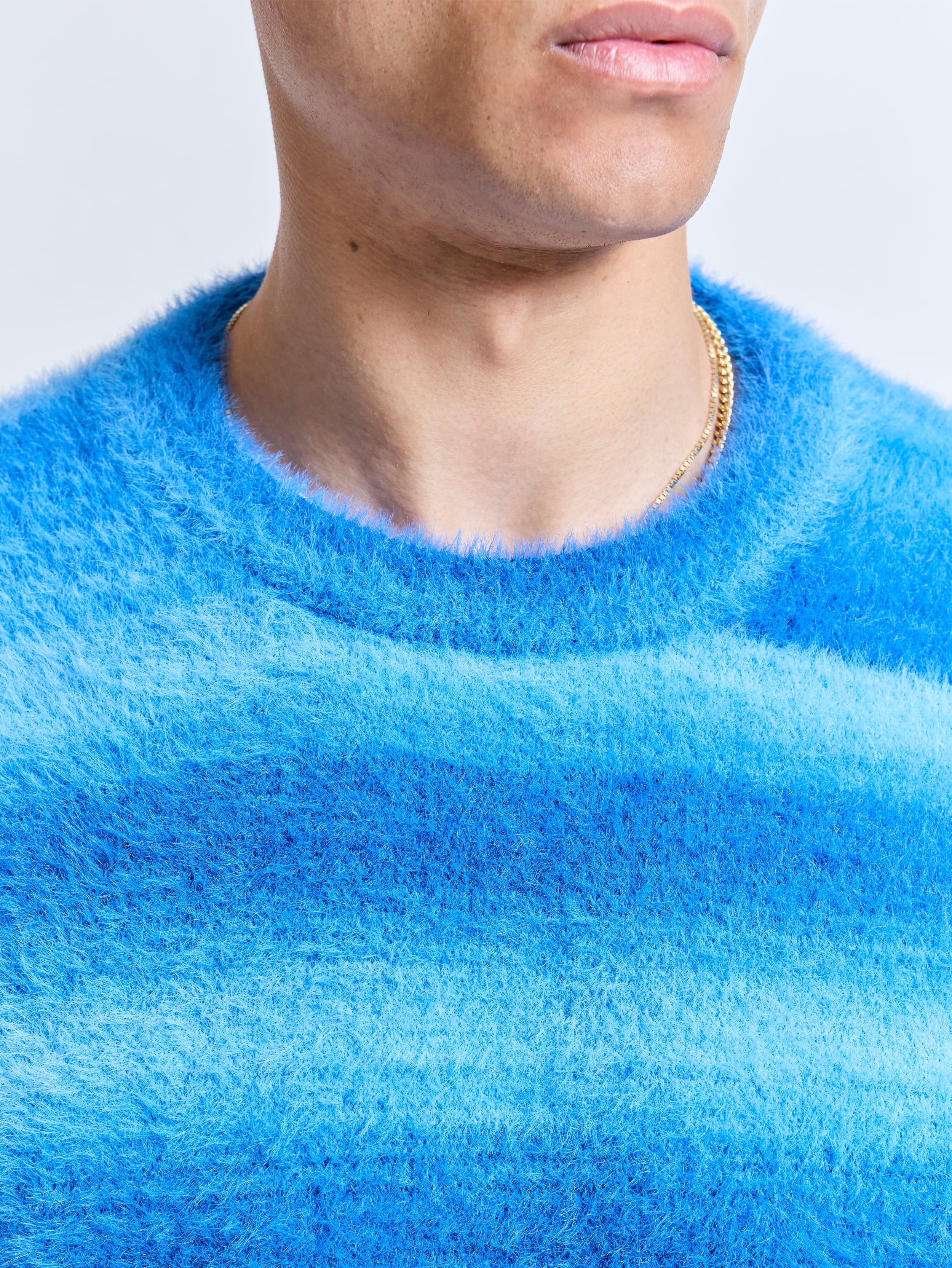 FURRY KNIT SWEATER - FADED BLUE - Image 7