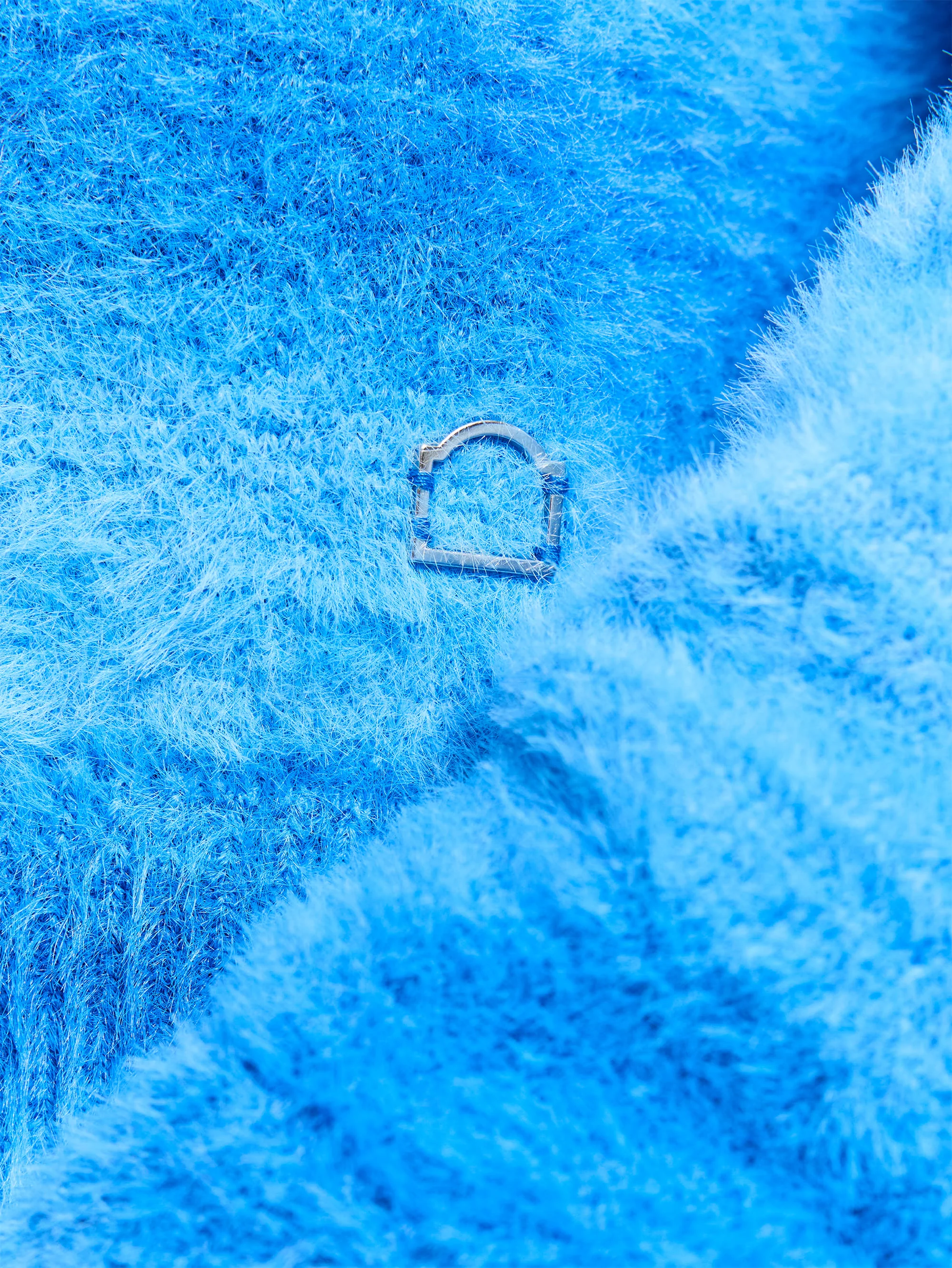 FURRY KNIT SWEATER - FADED BLUE - Image 8