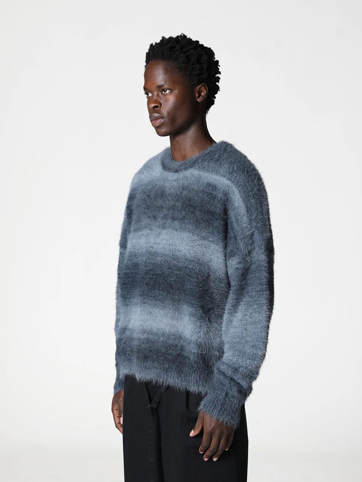 FURRY KNIT SWEATER - FADED GREY - Image 3
