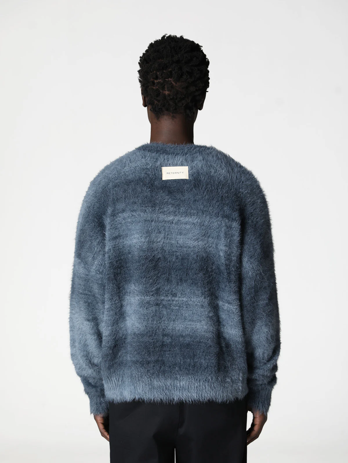 FURRY KNIT SWEATER - FADED GREY - Image 5