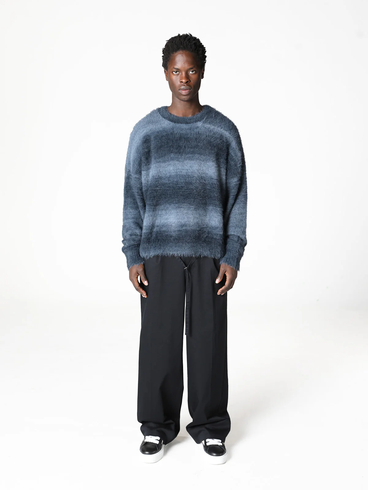 FURRY KNIT SWEATER - FADED GREY - Image 6