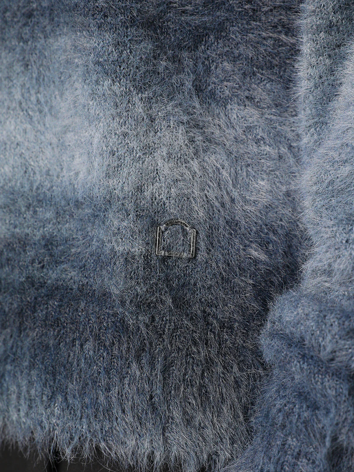 FURRY KNIT SWEATER - FADED GREY - Image 8