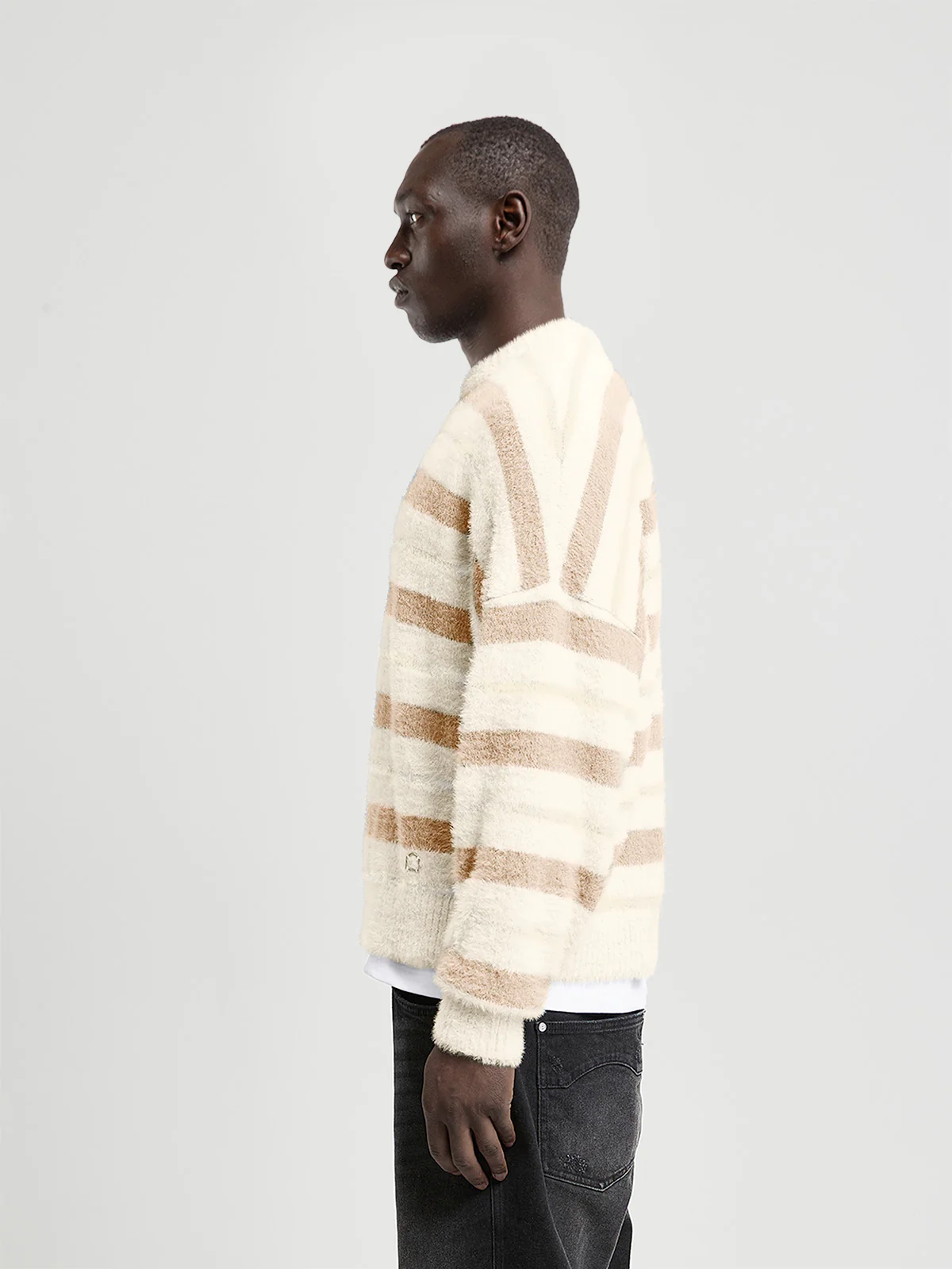 FURRY KNIT SWEATER - STRIPED - Image 4