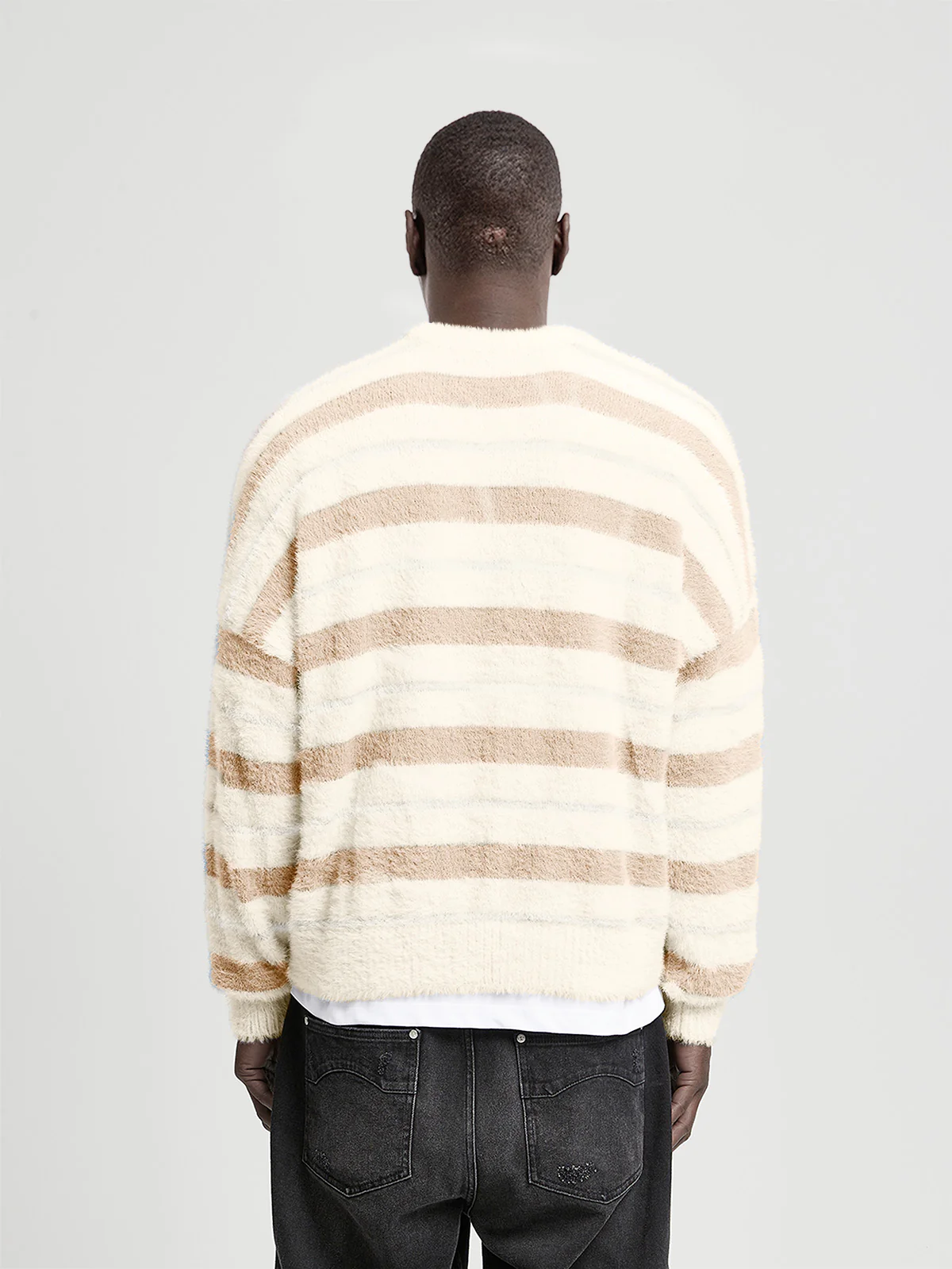FURRY KNIT SWEATER - STRIPED - Image 5