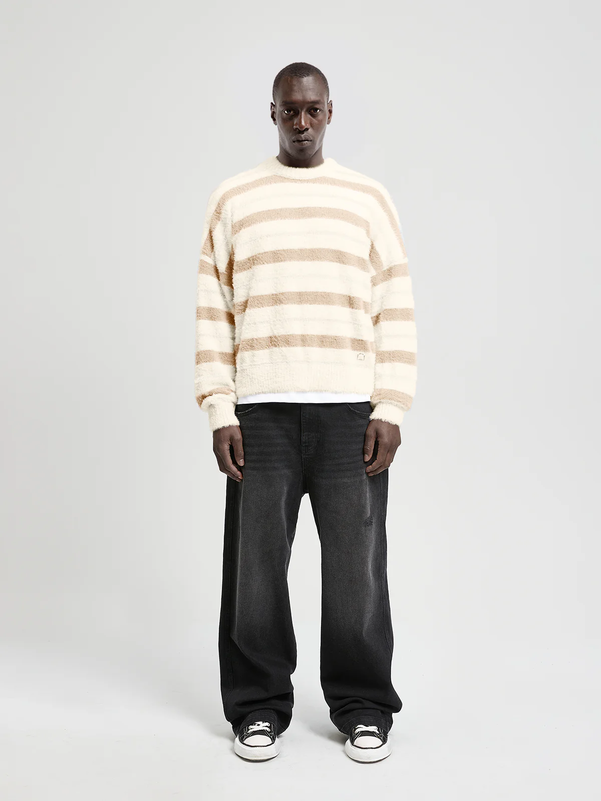 FURRY KNIT SWEATER - STRIPED - Image 6