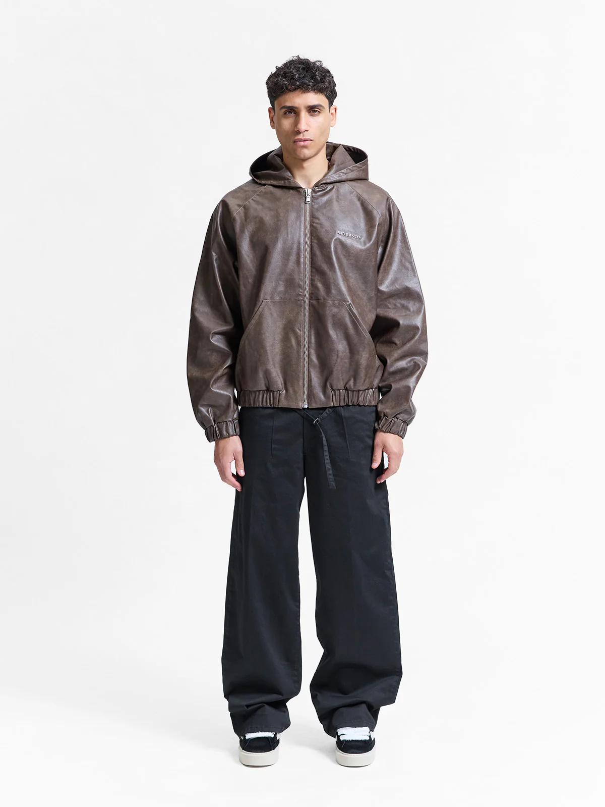 HOODED LEATHER JACKET - VINTAGE BROWN - Image 6