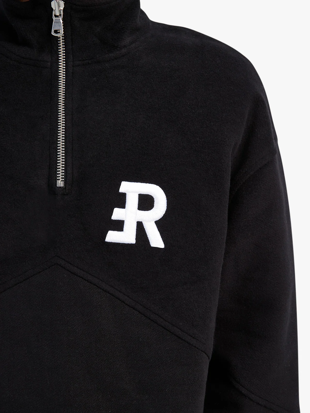 INSIDE OUT HALF ZIP HOODIE - BLACK - Image 7