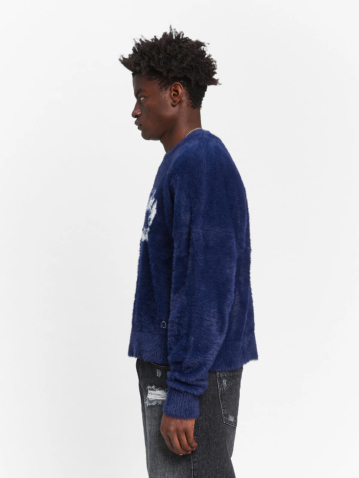 INTERWOVEN FURRY KNIT - BLUE - Image 5