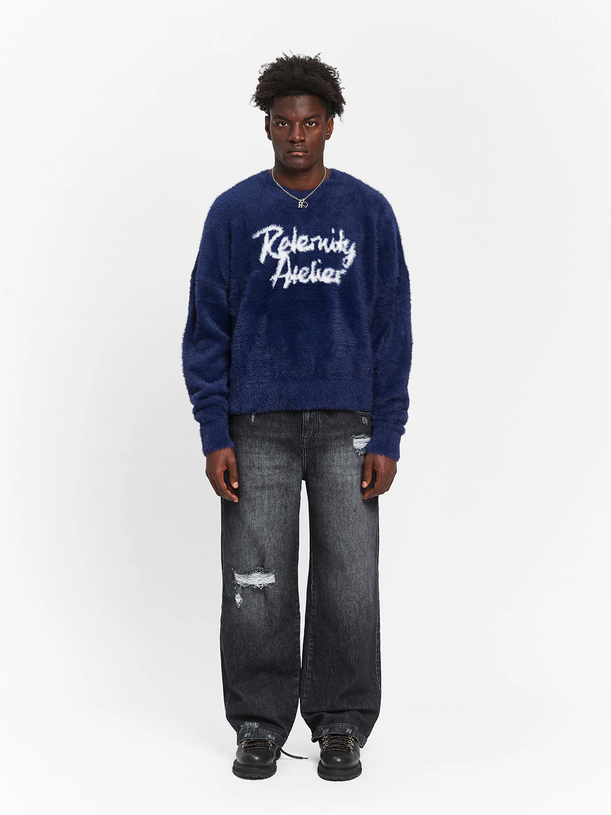INTERWOVEN FURRY KNIT - BLUE - Image 9