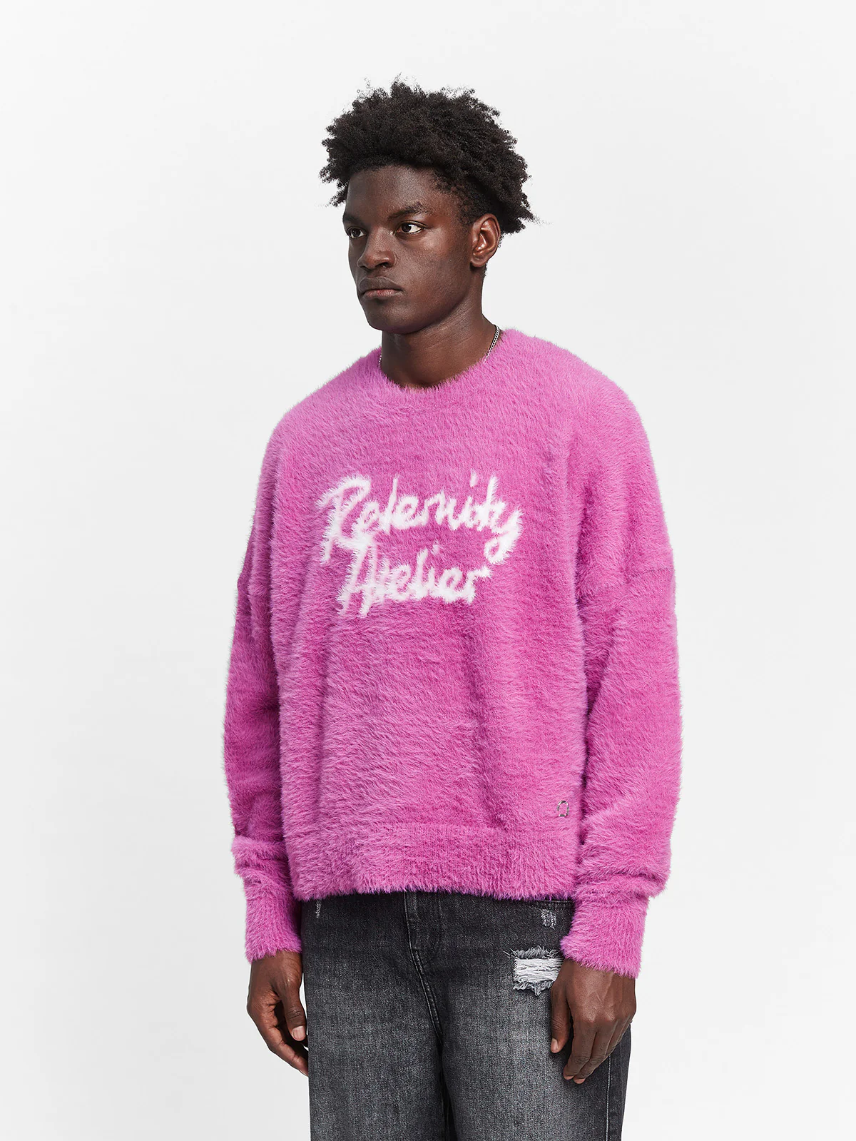 INTERWOVEN FURRY KNIT - LILAC - Image 3