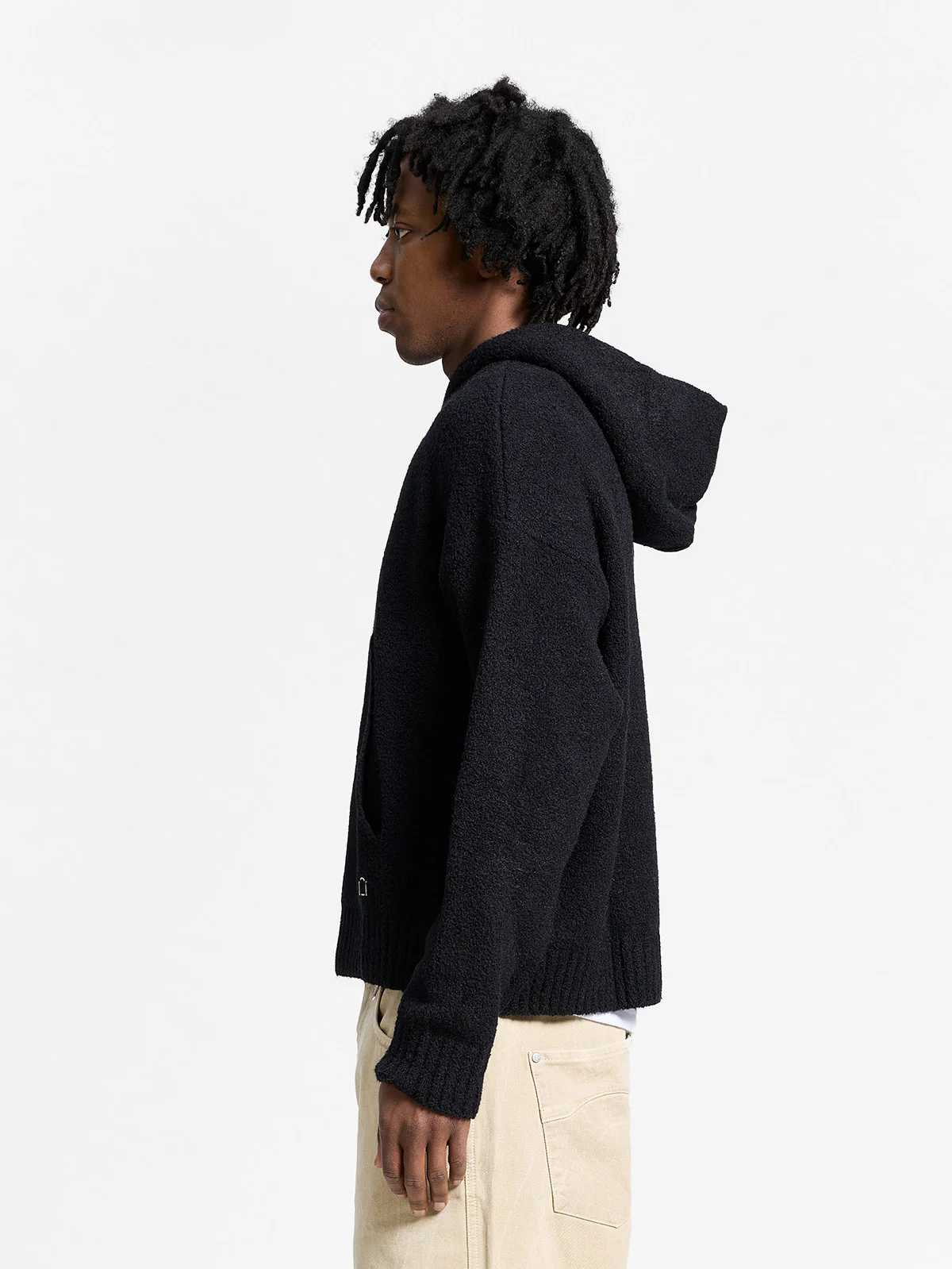 IRIS KNIT HOODIE - BLACK - Image 4