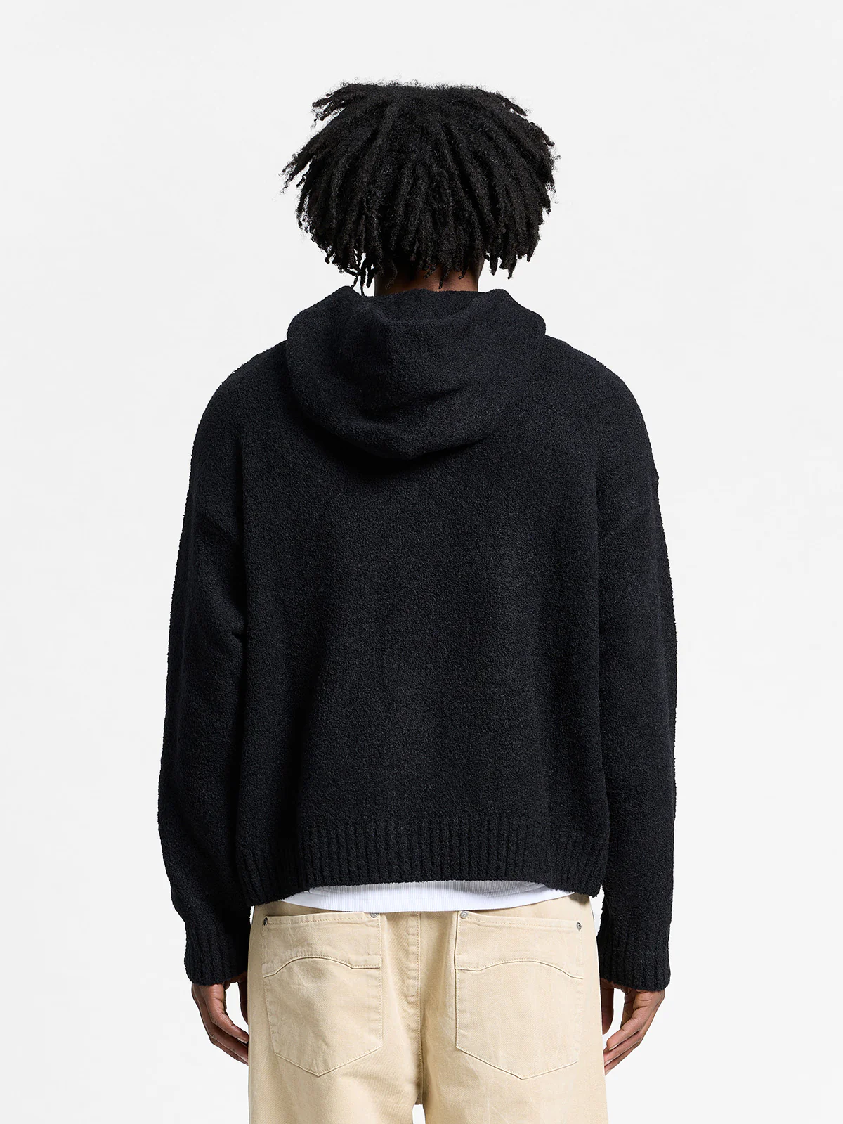 IRIS KNIT HOODIE - BLACK - Image 5