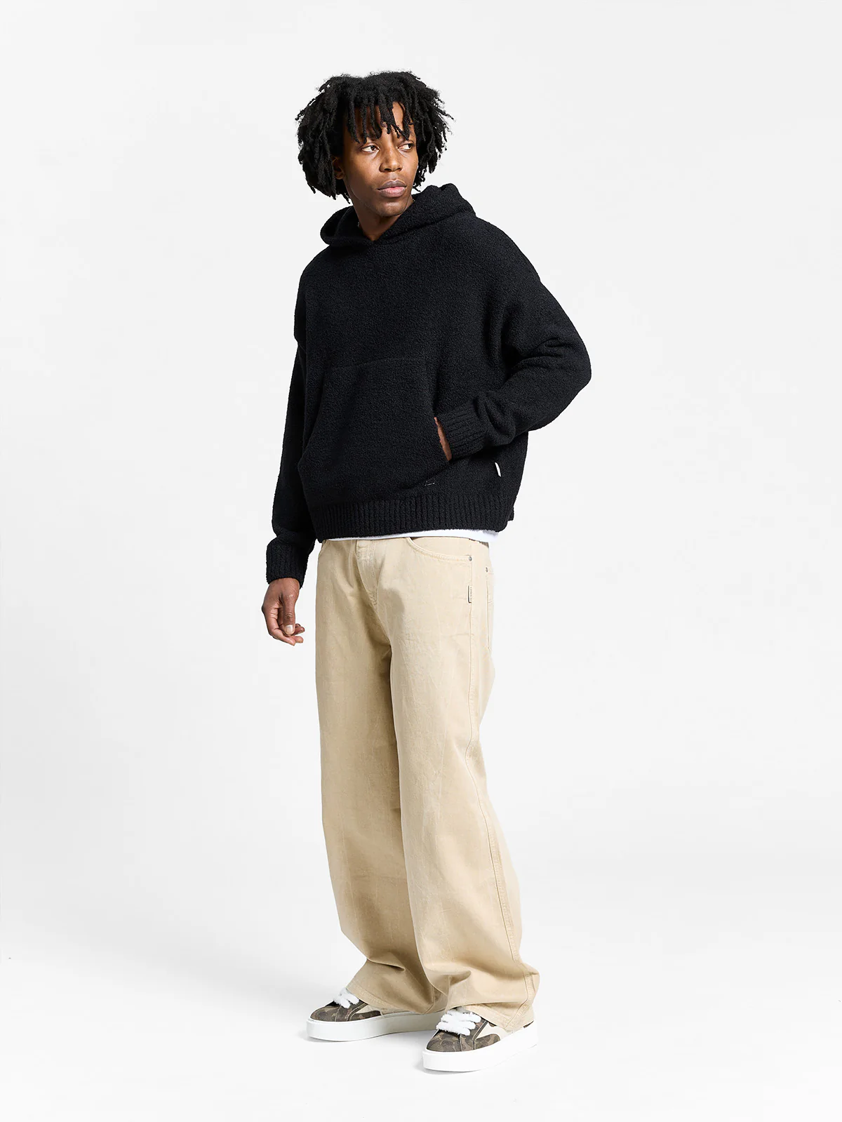 IRIS KNIT HOODIE - BLACK - Image 6
