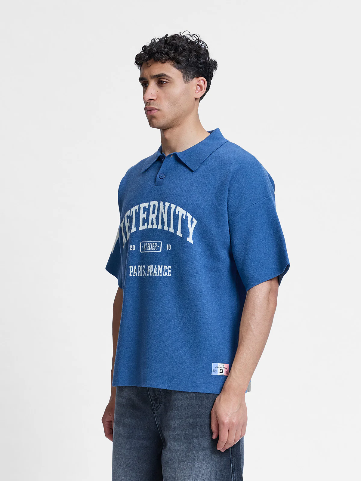 L'ART DE LA RUE KNIT POLO - BLUE - Image 4