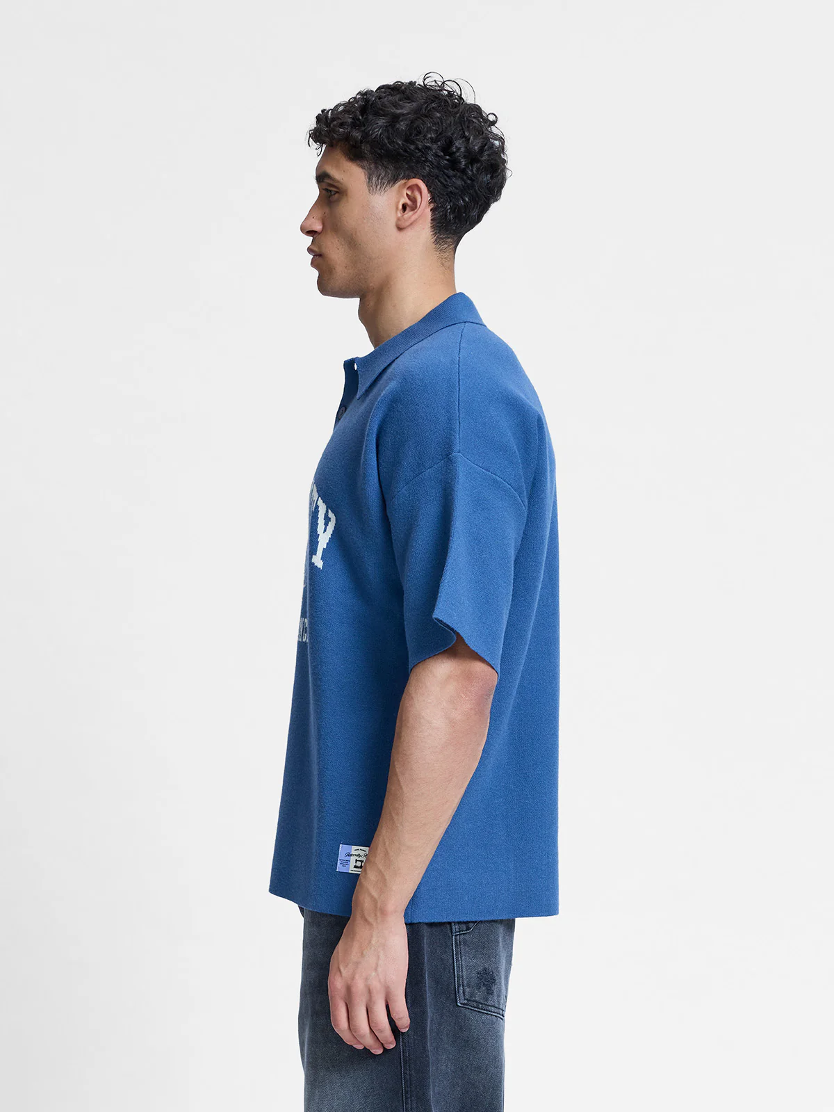 L'ART DE LA RUE KNIT POLO - BLUE - Image 5