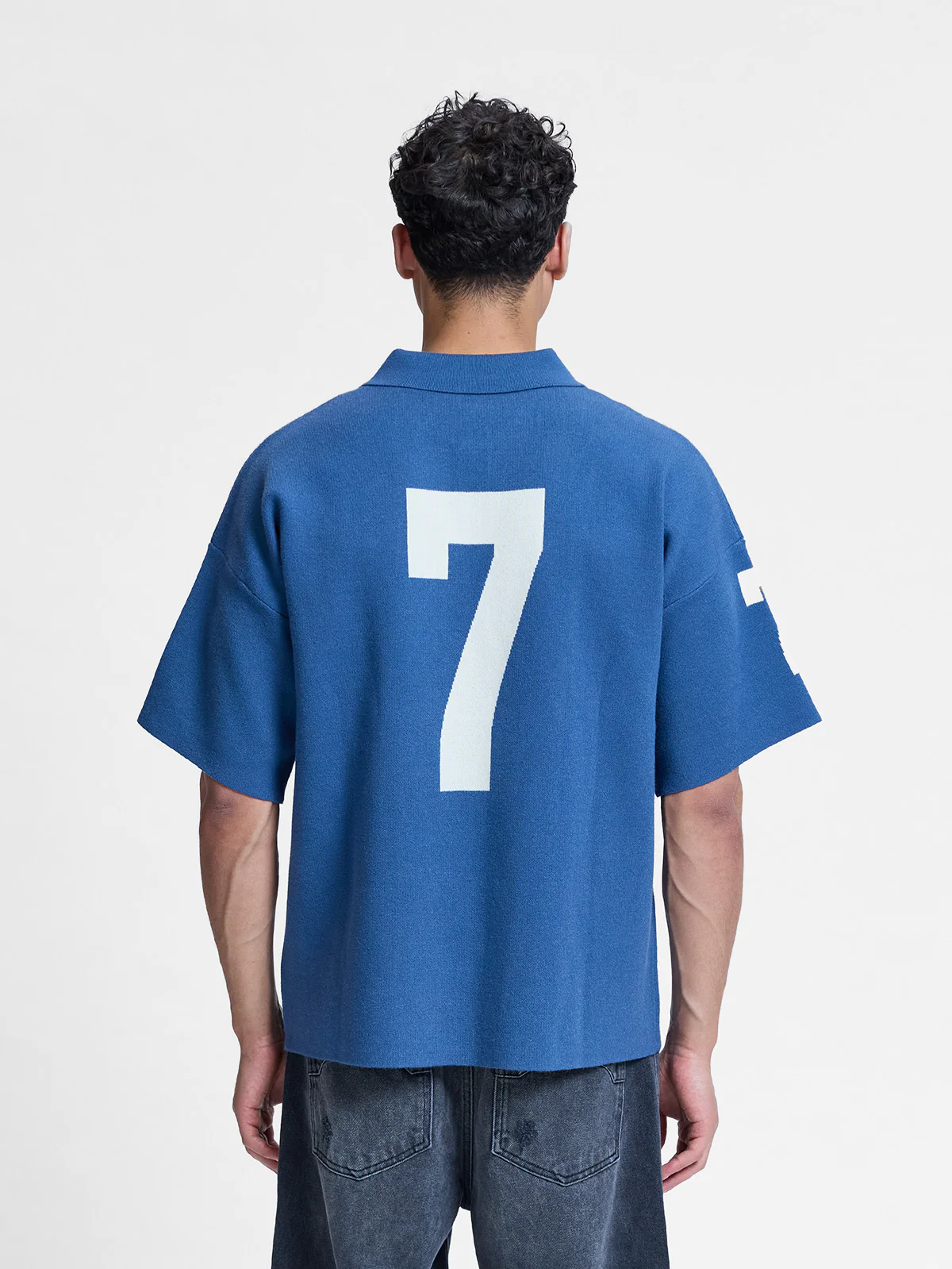 L'ART DE LA RUE KNIT POLO - BLUE - Image 6