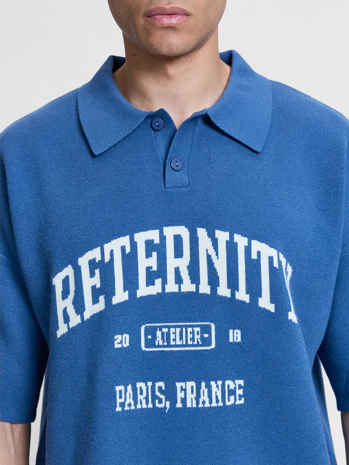L'ART DE LA RUE KNIT POLO - BLUE - Image 8