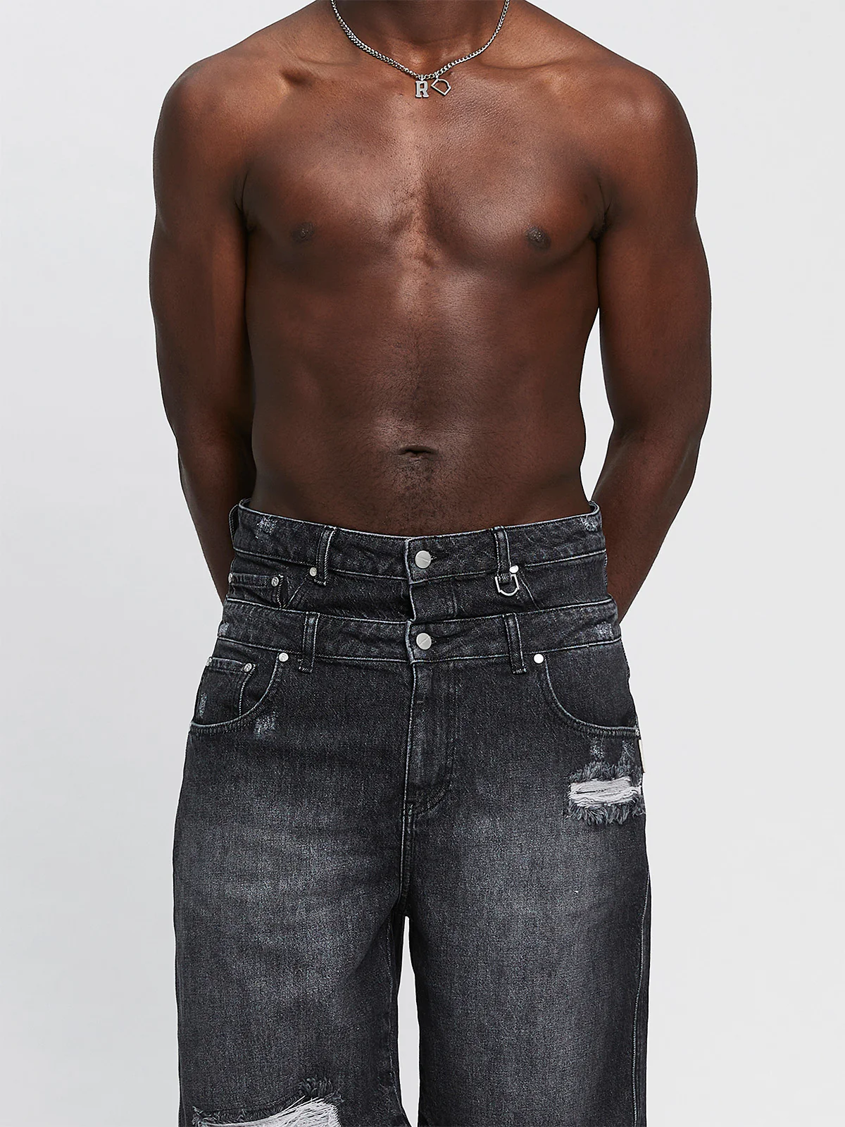LAYERED DENIM - WASHED GREY - Image 6