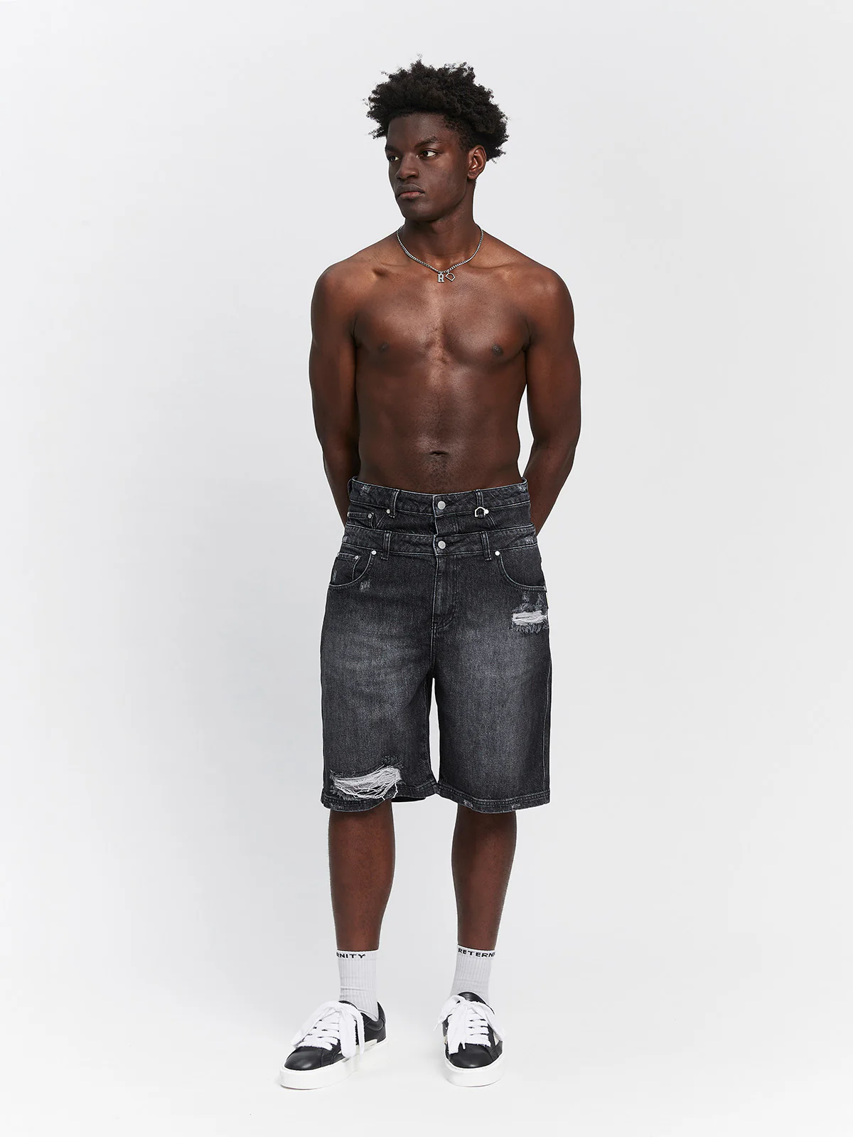 LAYERED JORTS - WASHED GREY - Image 11