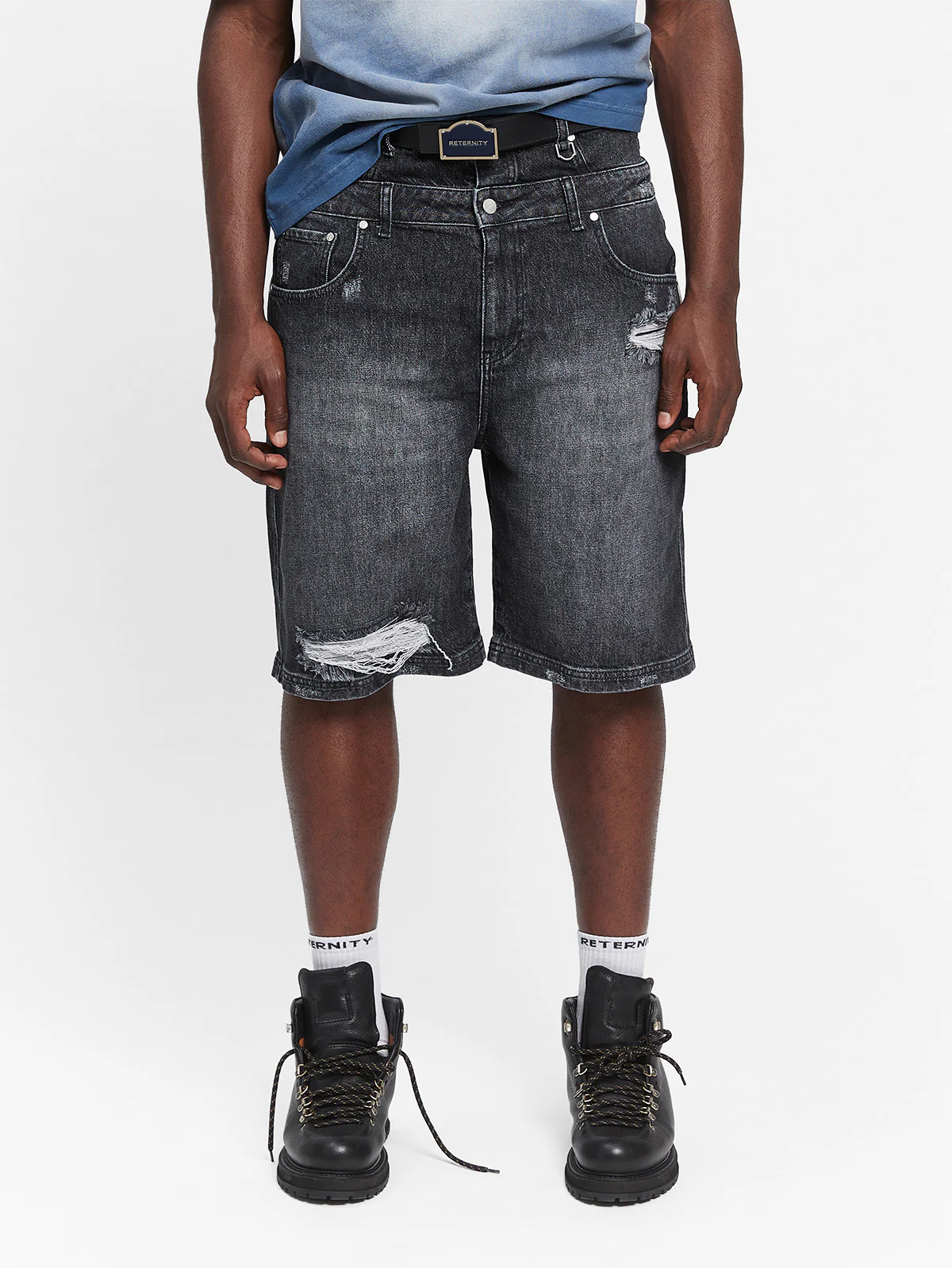 LAYERED JORTS - WASHED GREY - Image 3