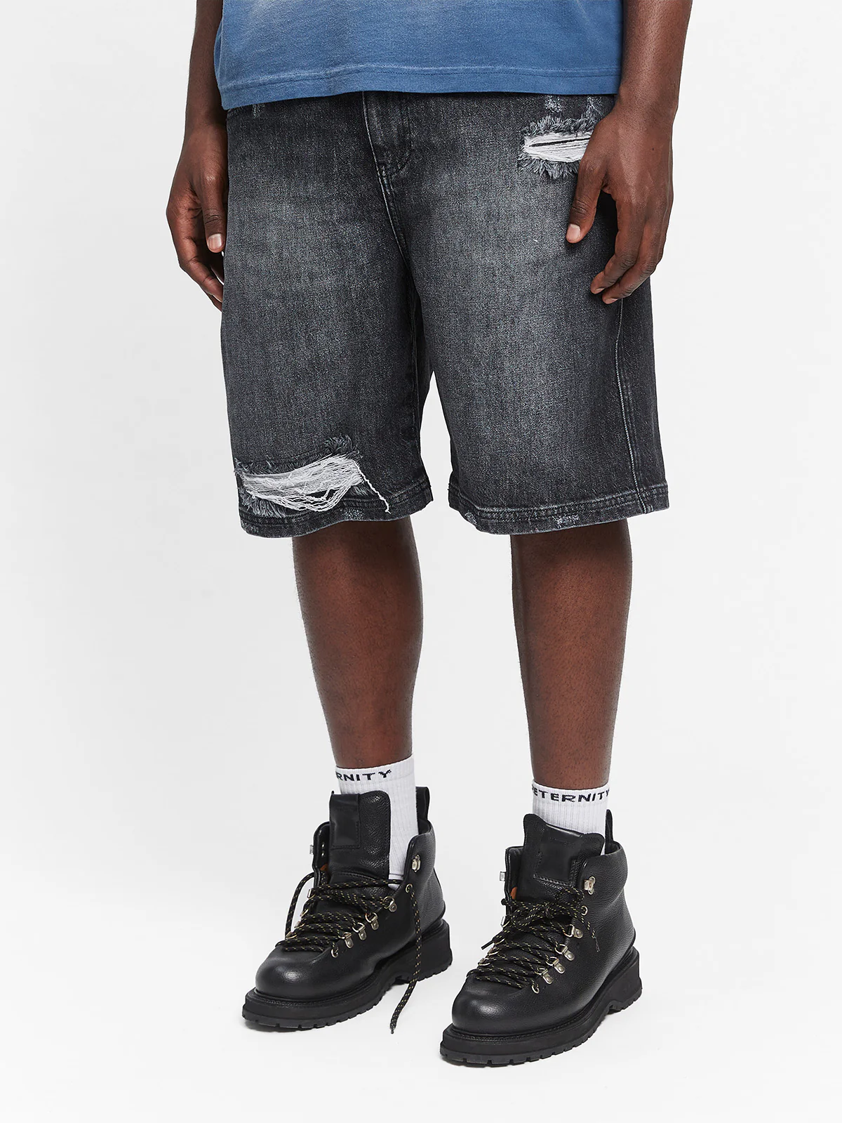 LAYERED JORTS - WASHED GREY - Image 4