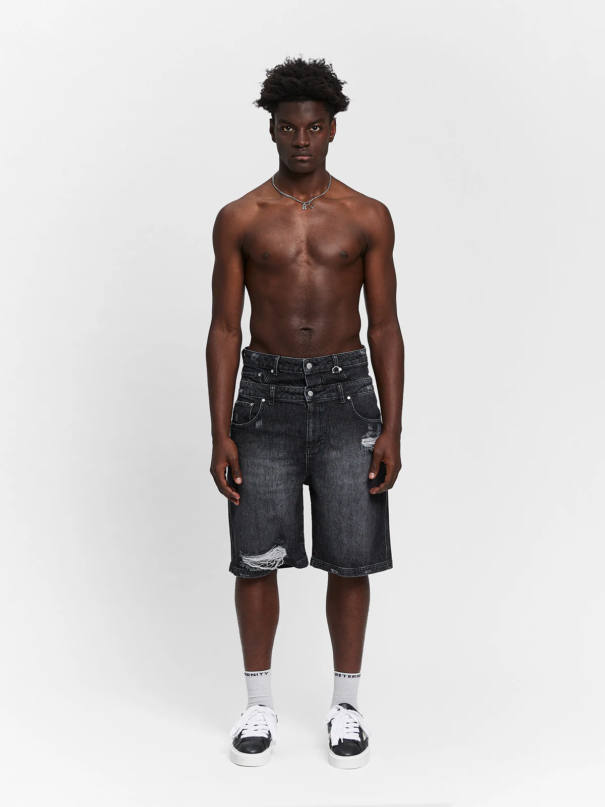 LAYERED JORTS - WASHED GREY - Image 7